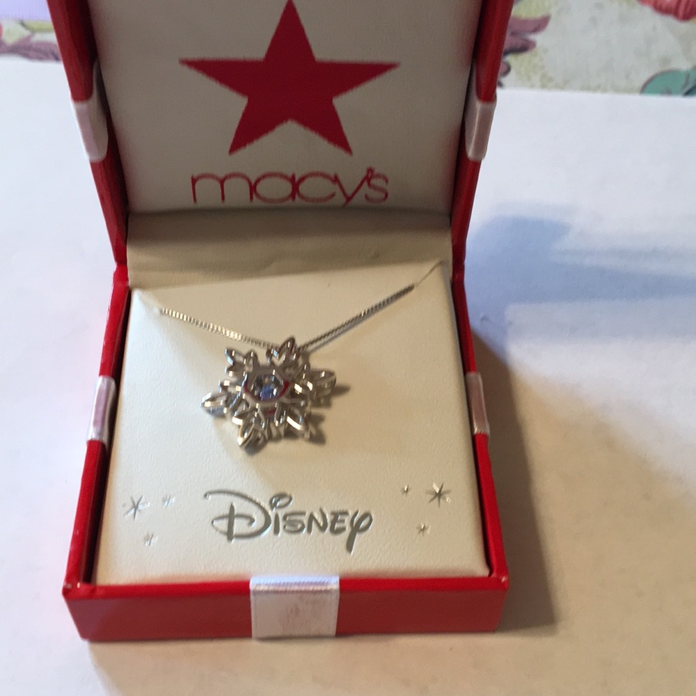 Necklace snowflake blue stone